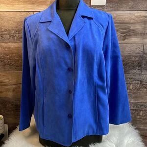 Draper’s & Damon’s Petites Ladies Royal Blue Dress Jacket Size Petite Large